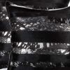 Set of Two 18" Gold and Black Cowhide Throw Pillows
