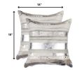 Set of Two 18" Silver And Gray Cowhide Throw Pillows