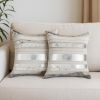 Set of Two 18" Silver And Gray Cowhide Throw Pillows