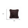 Large Square Soft Chocolate Natural Sheepskin Fur Pillow