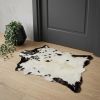 2' X 3' Black And White Cowhide Cowhide Print Hand Woven Area Rug