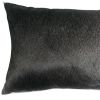 12 X 20 Gray And White Cowhide Throw Pillow