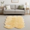 4' X 6' Gold Genuine Sheepskin Animal Print Shag Area Rug