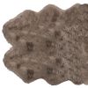 4' X 6' Taupe Genuine Sheepskin Animal Print Shag Area Rug