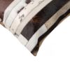 18" Chocolate And Ivory Striped Cowhide Throw Pillow