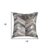 18" Silver Cowhide Throw Pillow