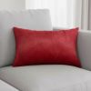 12" X 20" Wine Cowhide Lumbar Throw Pillow