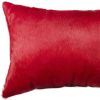 12" X 20" Wine Cowhide Lumbar Throw Pillow