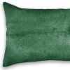 12" X 20" Green Cowhide Throw Pillow