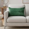 12" X 20" Green Cowhide Throw Pillow