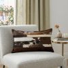 12" X 20" Brown Black And White Cowhide Throw Pillow