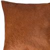 Set of Two 18" Brown Cowhide Throw Pillows