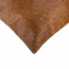 Set of Two 18" Brown Cowhide Throw Pillows