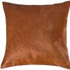 Set of Two 18" Brown Cowhide Throw Pillows