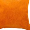 Set of Two 18" Orange Genuine Cowhide Throw Pillows