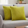 Set of Two 18" Yellow Cowhide Throw Pillows