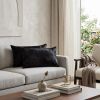 Set of Two 12" X 20" Black Cowhide Throw Pillows