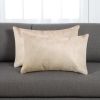Set of Two 12" X 20" Tan Cowhide Throw Pillows