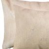 Set of Two 12" X 20" Tan Cowhide Throw Pillows