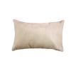Set of Two 12" X 20" Tan Cowhide Throw Pillows