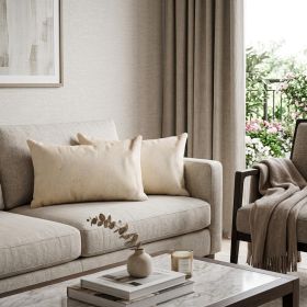 Set of Two 12" X 20" Natural Cowhide Throw Pillow