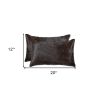 Set of Two 12" X 20" Chocolate Cowhide Cowhide Throw Pillows
