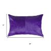 12 X 20 Purple Cowhide Throw Pillow