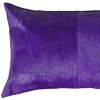 12 X 20 Purple Cowhide Throw Pillow