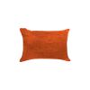 Set of Two 12" X 20" Orange Genuine Cowhide Lumbar Throw Pillows