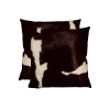 Set of Two 18" Chocolate And White Cowhide Cowhide Throw Pillows