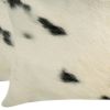 12" X 20" X 5" White And Black Cowhide  Pillow 2 Pack
