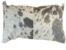 Set Of 2 Gray And White Natural Cowhide Pillows