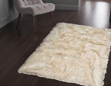 2' X 3' Brown And White Shag Area Rug
