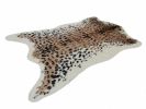 5' X 8' Brown And Black Leopard Print Hand Knotted Area Rug