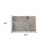 3' X 5' Gray Faux Fur Shag Area Rug