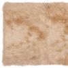 3' X 5' Tan Rectangular Faux Fur - Area Rug