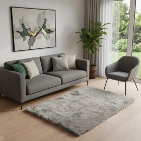 5' X 8' Gray Shag Area Rug