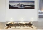 5' X 8' Brown And Black Animal Print Washable Area Rug