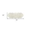 6' Off White Faux Sheepskin Area Rug