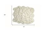 5' X 6' Off White Animal Print Shag Area Rug