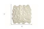 6' X 6' Off White Faux Fur Area Rug