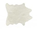 5' X 8' Off White Faux Fur Hand Knotted Washable Area Rug