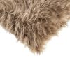 Set of Two 18" Tan Faux Fur Throw Pillows