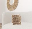 Set of Two 18" Tan Faux Fur Throw Pillows