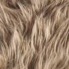 Set of Two 18" Tan Faux Fur Throw Pillows