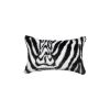 Set of Two 12" X 20" Black and White Faux Fur Throw Pillow