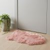 2' X 3' Dusty Rose Faux Sheepskin Washable Area Rug