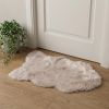 2' X 3' Taupe Faux Sheepskin Washable Area Rug