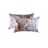Set of Two 12" X 20" Brown And White Cowhide Throw Pillows
