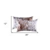 Set of Two 12" X 20" Brown And White Cowhide Throw Pillows